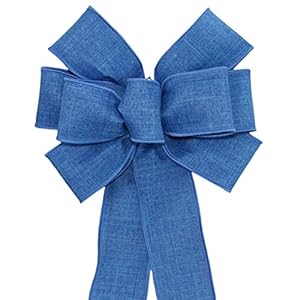 Royal Blue Rustic Wreath Bow - Hanukkah Bow by Package Perfect Bows - Made in USA (8 inch bow) Royal Blue Rustic Wreath Bow Hanukkah Bow by Package Perfect Bows Made in USA 8 inch bow