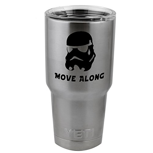 Funny Star Wars Inspired Stormtrooper Move Along Vinyl Sticker Decal for Yeti Mug Cup Thermos Pint Glass (4
