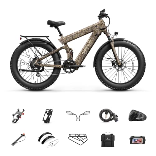 PUCKIPUPPY Electric Bike, 130 Miles Long Range Ebike with Cargo