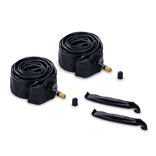 hauck Fahrradanhänger Schlauch Set 2x 20 Zoll Durchmesser inkl. Reifenheber, Ersatzreifen Schlauch für Fahrradanhänger hauck Dryk Duo & Dryk Duo Plus (Bike Trailer Repair Kit, Black)