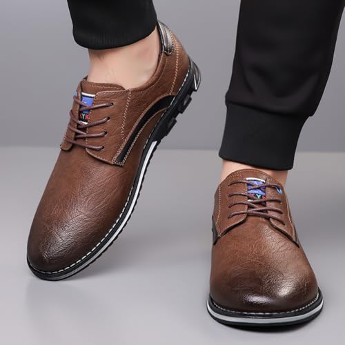 Image of Men's Premium Stylish Oxford Shoes Casual Lace Up Walking Business Driving Dress Shoes