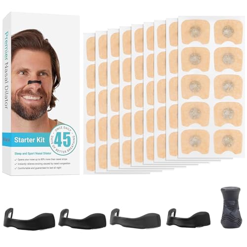 La mejor comparación de Tiras - los preferidos. 40 TOPOST 90 Tiras Nasales Anti Ronquidos, Kit Antironquidos para Dormir, Aparato para No Roncar