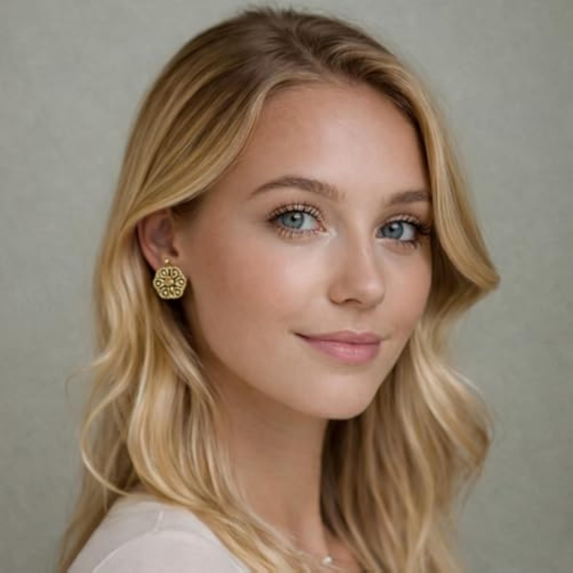 Antique Oxidised Floral Stud Earrings
