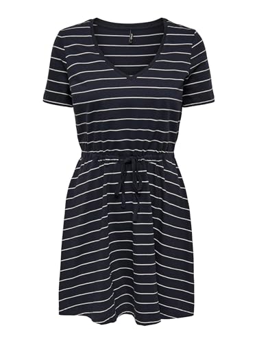 ONLY Damen Onlmay S/S V-Neck Short Dress JRS Noos Kleid, Night...