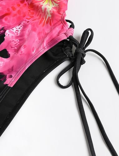 Image of ZAFUL Women Plunging One Piece Swimsuit Backless Cross Tie High Cut Thong One-Piece Bathing Suit