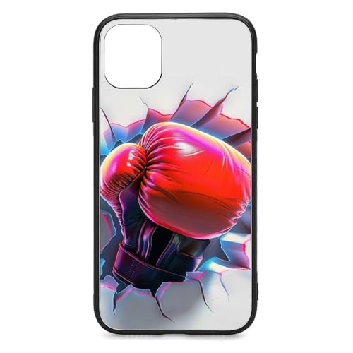 CRIVOTA - CRIVOTA Coque pour iPhone 11 - Nouveau Design Gant de Boxe, Dos en Verre + TPU, Testé Selon Les Normes Militaires, Découpes Précises, Ajustement Parfait, Coques pour Garçons Filles