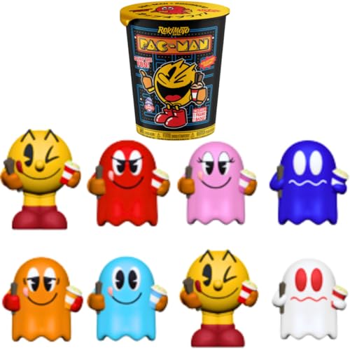 RokiMoto PAC-MAN Series #1 Blind Cup Collectible Figures, 8 Characters to Collect, Includes 1 Figure and 1 Badge (Single Cup)