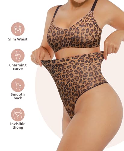 Image of FeelinGirl Thong Shapewear Tummy Control Mid Waisted Seamless Shapewear for Women Moderate Compression