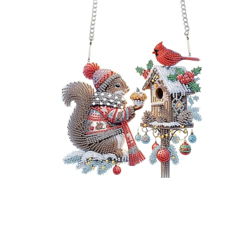 Kit peinture diamant oiseaux TDFERAN 22x24 cm couronne et écureuil pour adulte