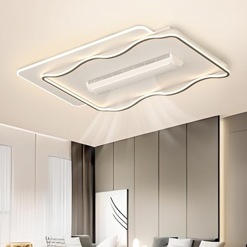 Image of Smartway 90 Watt Alonso Modern Ceiling Fan Chandelier BLDC Noiseless Motor + Auto Rotatable Blower Fan 3 Color Mode (Warm, Cold & Natural White) Stabilizing Dimming with Remote & App Control