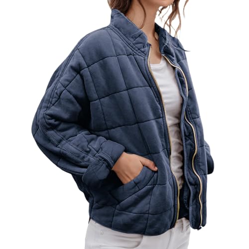 Women's Lightweight Down Coat Causal Long Sleeve Zip Packable Short Quilted Puffer Jackets Winter Warm Padded Coat2