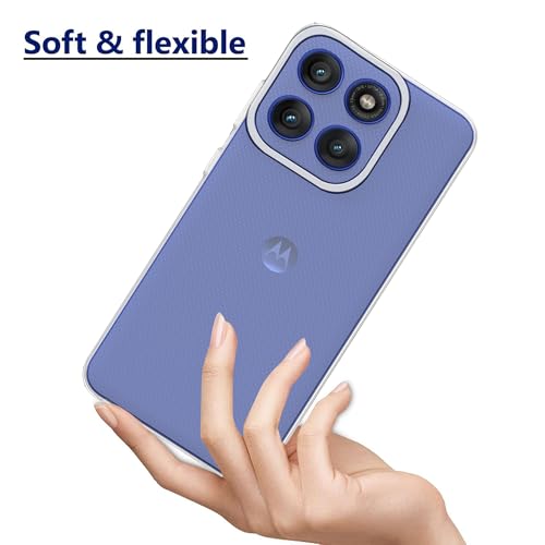 Image of Amazon Brand - Solimo for Motorola Moto Edge 60 Pro 5G Premium Transparent Soft Silicon Crystal Clear Back Cover [Transparent]