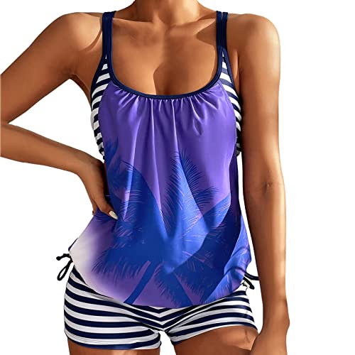 Tankini grande taille violet pour camoufler le ventre avec style