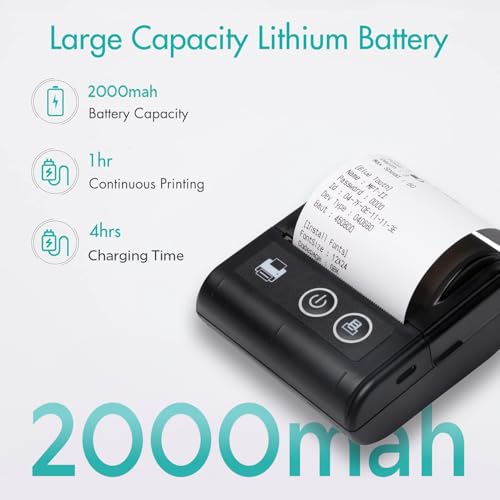 Image of SEZNIK Veer Bluetooth+USB Thermal Receipt Printer 48 mm | Rechargeable Inkless | Mobile, Desktop Compatible | 1 Year Warranty (Veer - Receipt Printer)