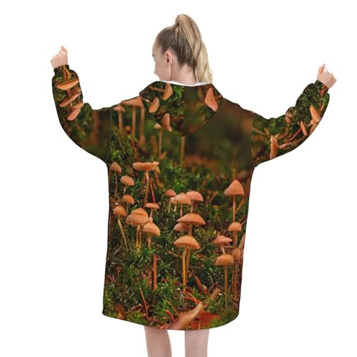 Couverture à capuche imprimé champignons idée cadeau originale et confortable