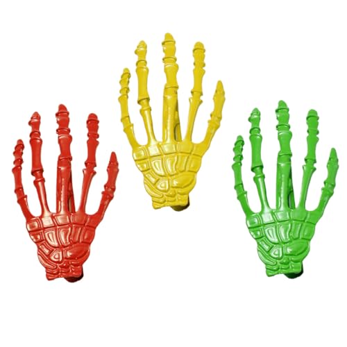 FRCOLOR 3pièces Barrette Cheveux Claws Alliage De Main De Squelette Pour Halloween Accessoires De Coiffure Punk