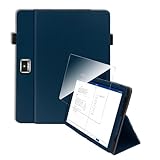 For Z会専用タブレット 第2世代 Z0IC1 ケース フィルム セット スタンド 全面保護 角度調整 キズ防止 軽量 上質PUレザー タブレット用アクセサリー Sediven 保護ケース ガラスフィルム （ブルー）