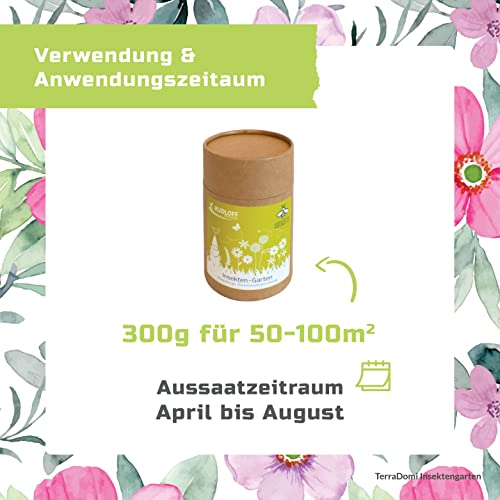 TerraDomi 300g Insekten-Garten I insektenfreundliche Blumenmischung I Saatmischung für zauberhafte Blütenpracht und Nektarangebot I nachhaltig und weniger Plastik - Image 4