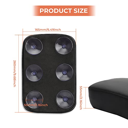 Alpha Rider Motorcycle Rectangular Pillion Passenger Pad Seat 6 Suction Cup For Harley Custom Chopper #TOP4