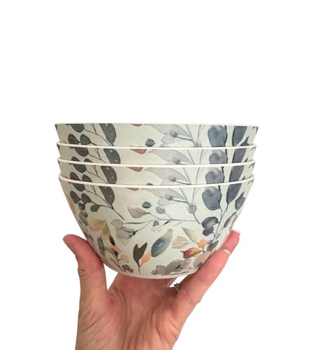 4 Pack Bamboo Bowls - 22 Ounce Reusable Dishes