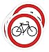 Adesivo divieto 5 pz da 14 cm adesivo rotondo segnaletica Laborale Industriale Bieto (14 cm, Passo delle biciclette)