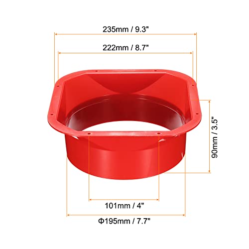 PATIKIL 8" Duct Connector Flange, Exhaust Hose Flange ABS Square Ventilation Duct for Heating Cooling Ventilation System Red - Image 2