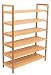 BIRDROCK HOME Free Standing Bamboo Shoe Rack | 6 Tier | Wood | Closets and Entryway | Organizer | Fits 18 Pairs of Shoes