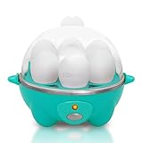 Elite Gourmet Easy Electric 7 Egg Capacity Soft, Medium, Hard-Boiled Cooker Poacher, Scrambled, Omelet Maker with Auto Shut-Off and Buzzer, BPA Free
