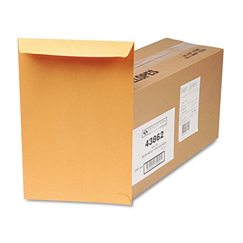 Quality Park Catalog Envelopes, Redi-Seal, Brown Kraft, 10 x 15, 250 per Box, (43862)