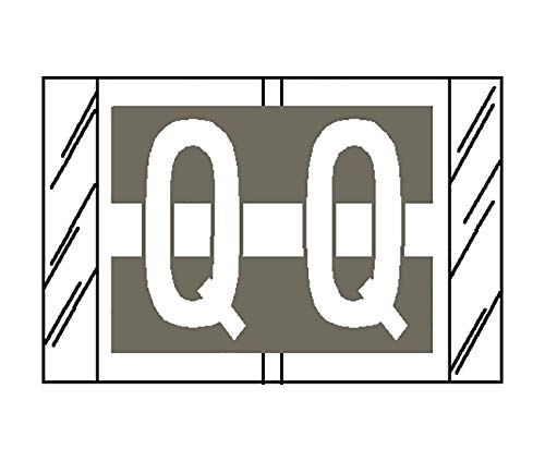 tabbiesOriginal COL'R'TAB 12030 Series Top Tab Alpha Labels, Gray "Q", 1"H x 1-1/2"W, Heavy Duty & Fade-Resistant, Made in the USA, 500 Labels/Roll (12033)