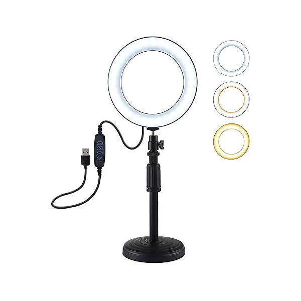 Docooler LED-Ringlicht mit Stativ für Youtube oder Video Live Vlog Make-up Beleuchtung