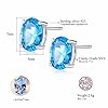 SALAN Boucles d'oreilles Topaze 1.8 Carat Ovale Bleu Ciel Topaze Pierre De Naissance 925 en Argent Sterling Boucle d'oreille pour Femmes Bijoux en Pierres Précieuses #3