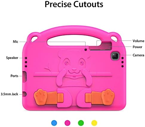 DUZZONA Kids Case for Samsung Galaxy Tab A7 Lite 8.7 Inch 2021 Tablet(SM-T220 / SM-T225),Light Weight Shockproof Case with Shoulder Strap,Handle Kickstand Protective Case for Tab A7 Lite,Rose Pink