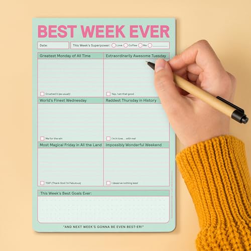 Bloc-notes Best Week Ever Knock Knock lot de 6 planificateurs