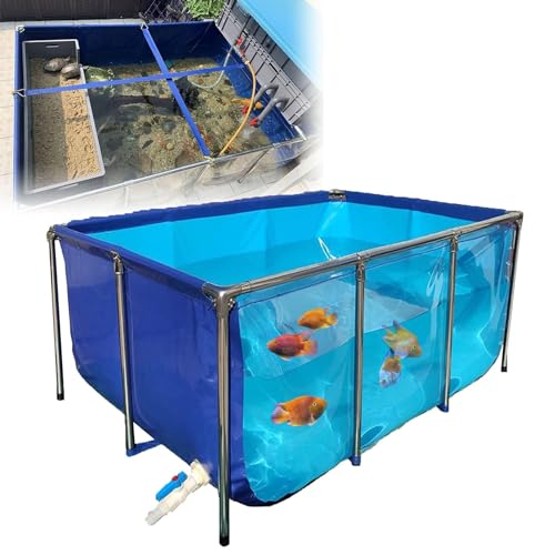 Flexible PVC-Canvas-Auskleidungen für Fischzuchtwassertanks mit Stahlrahmen – einfache Montage, klares Sichtfenster, ideal für Wassertiere und Gartenteiche (150 x 100 x 71 cm) Flexible PVC-Canvas-Auskleidungen für Fischzuchtwassertanks mit Stahlrahmen – einfache Montage, klares Sichtfenster, ideal für Wassertiere und Gartenteiche (150 x 100 x 71 cm)