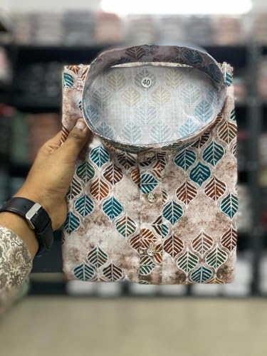 Image of FOXDX Men's Traditional Cotton Floral Printed Only Kurta