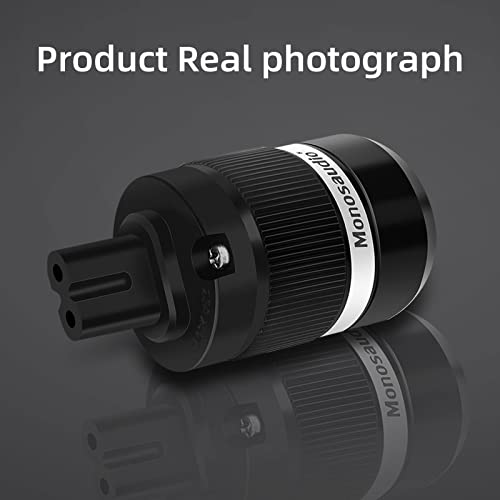 Monosaudio Audio Power Plug 4N Pure Copper Iec320-C7 Figure 8 Female 25A/250V Audio Power Cord Iec Connectors Replacement Plugs Audio Connector For 12Awg Diy Audiophile Hifi Power Cable(Gold Plated) #TOP6