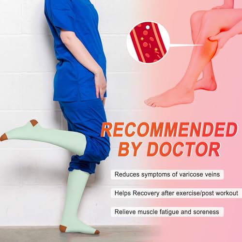 Image of Iseasoo 4 Pairs Compression Socks for Women Circulation-Best Support for Nurses,Running,Athletic,Travel