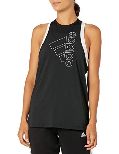 adidas Women's Tech Badge of Sport Tank Black/White XX-Large