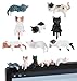 ValueBargain 8Pcs Cat Figurine, Cute Mini Resin Cat Figurine Accessories for Car Dashboard Decorations & Computer Monitor Decor, Adorable Small for Office Car Home Decor, for Cats Lovers