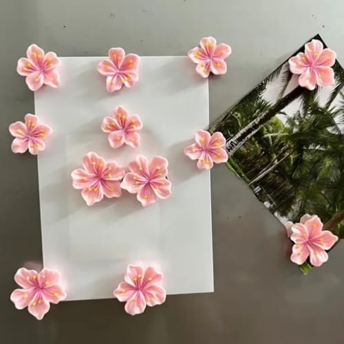 12 imanes magnéticos 3D flor de durazno para nevera miniatura 1