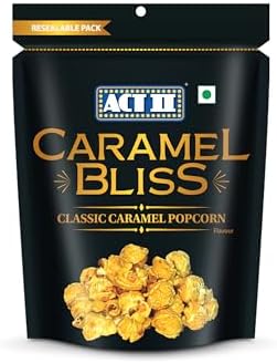 ACT II Popcorn Caramel Bliss | Ready to Eat Sweet Caramel Popcorn | Sweet & Crunchy Gourmet Snack | Resealable Pack | Perfect for Parties, Movie Nights & Family Gatherings | 74g (Weight May Vary)
