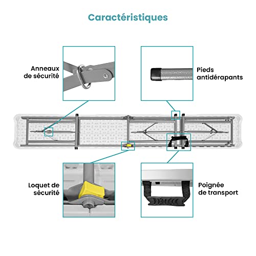 Skylantern - Panca pieghevole, 180 cm, colore