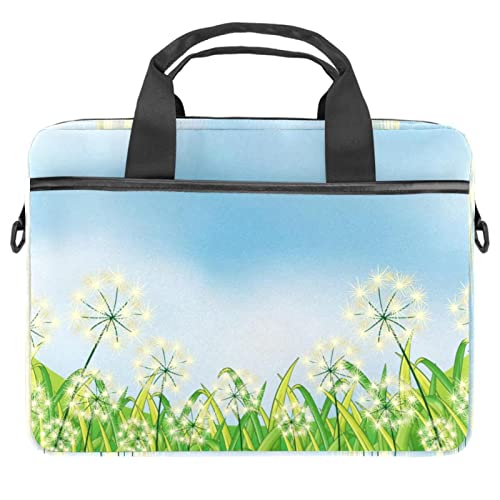 Sacoche PC portable 13-14.5 pouces anti-rayures légère avec bandoulière motif pissenlit