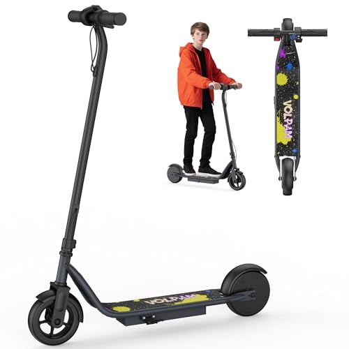 Image of VOLPAM Kids Electric Scooter for Aged 3-8-12, 80W /250W Brushless Motor, 5 /10 mph Max Speed, 3.5 /6.5 inch Solid Tire, 5-10 Mile Max Range