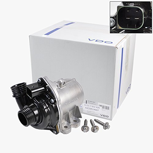 BMW Engine Water Pump Electric + Bolts (Turbocharged Engine) VDO Continental OEM A2C59514607 / 11517602123 1 Series M 135i 335xi 535i 535i GT 535xi 640i 740Li xDrive X1 X5 X3 X6 Z4