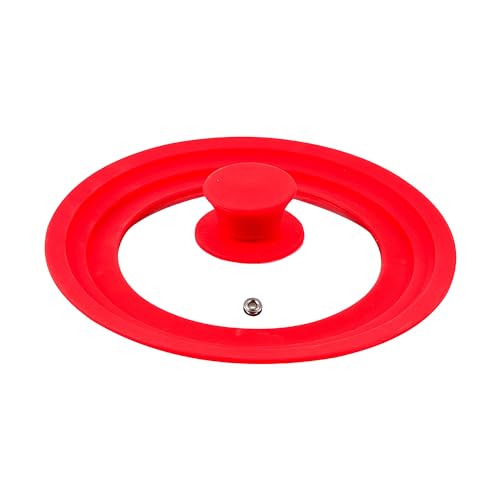 San Ignacio Q3253 Tapa Universal (16 18 20Cm) Cristal Rojo, Colección Jolie De La Marca, Vidrio