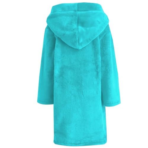 Image of Kids Bathrobe Hooded Plush Fleece Robe for Girls Boys