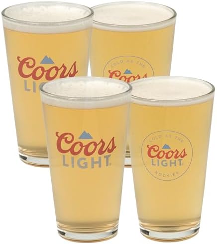 Amazon.com | LORD'S ROCKS Coors Light 16oz Pint Glass - Set of 4 ...