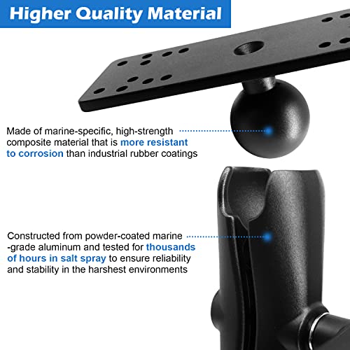 Windfrd 1.5" Ball Fish Finder Mount, Medium Arm Marine Electronic Mount, Universal Mounting Plate With 1.5 Inches / 38Mm / C Size Ball Adapters, Compatible With Garmin, Lowrance, Humminbird And More #TOP1